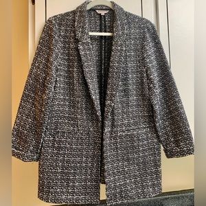 Nanette Lepore Tweed Blazer/Jacket 3/4 Sleeve Functional Pockets
